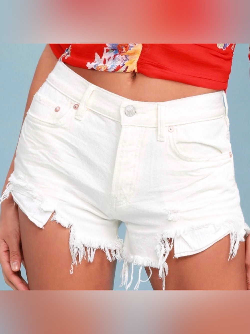 NWOT Free People Loving Good Vibrations Shorts in Spring White